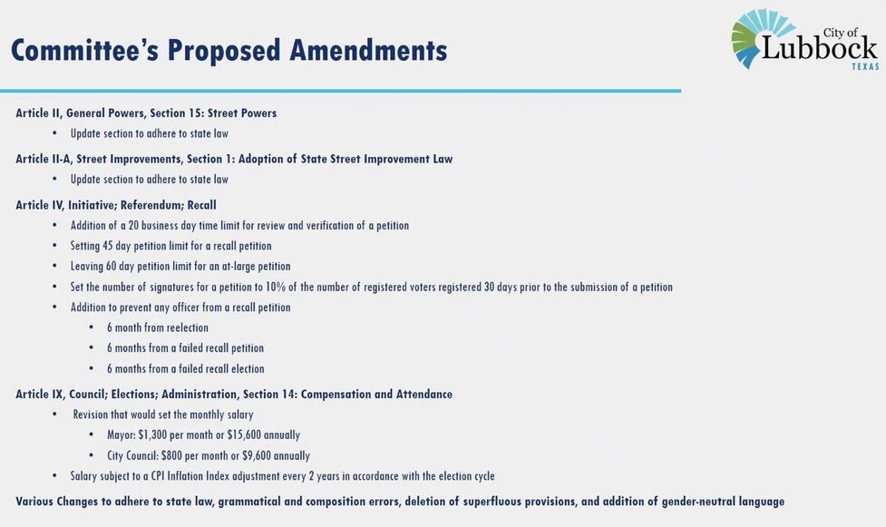 Charter Review proposed amendments
